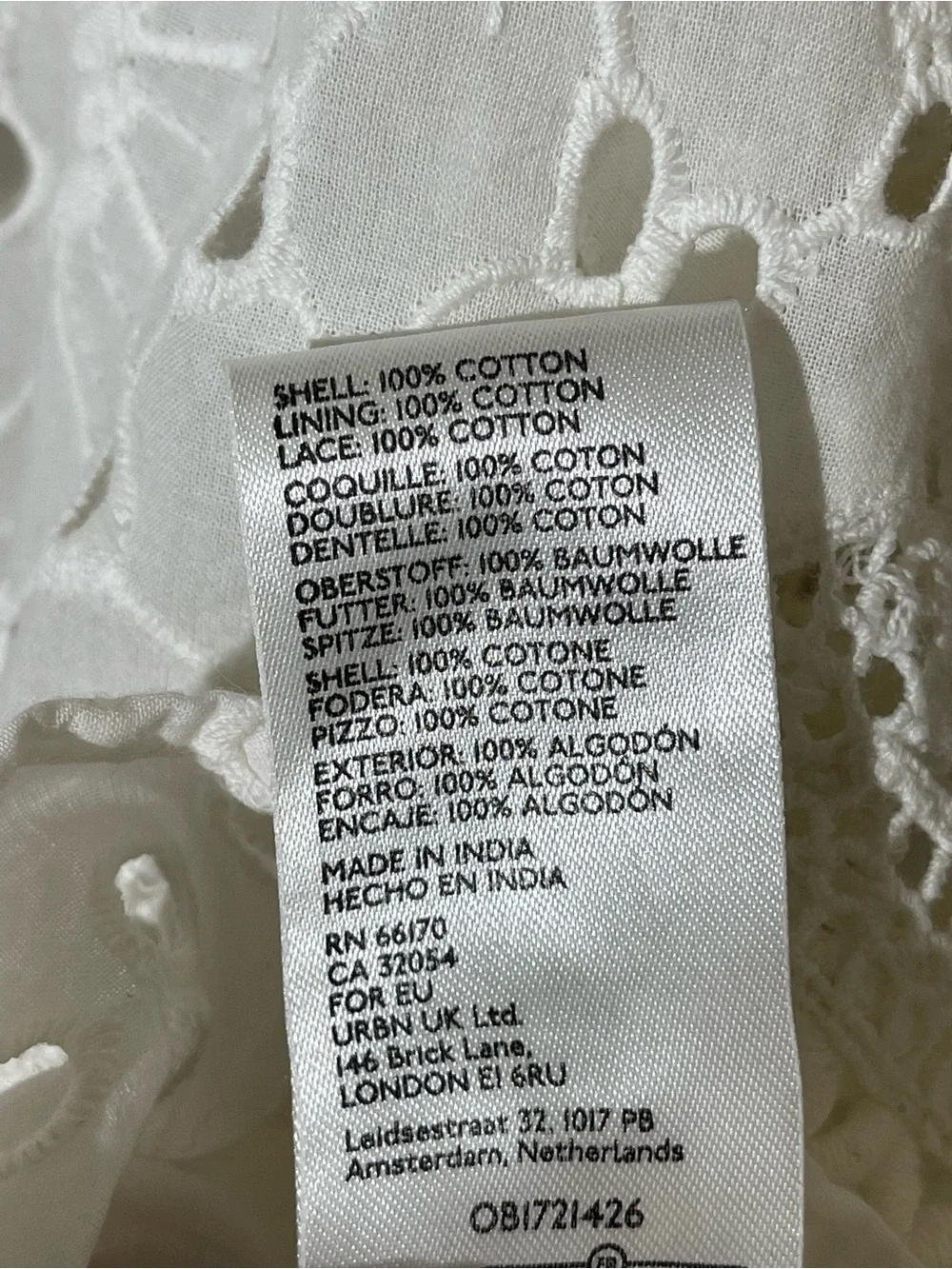 Anthropologie White Eyelet Lace Top